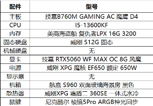 13600KF+RTX5060 高端游戲主機(jī) 暢玩3A